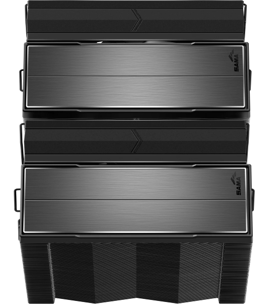 Кулер для процессора SAMA A60B черный, 2x120 мм, алюминий/медь, 800-2200 об/мин, 29 дБ, 4 pin PWM, 265 Вт, высота 156.5 мм