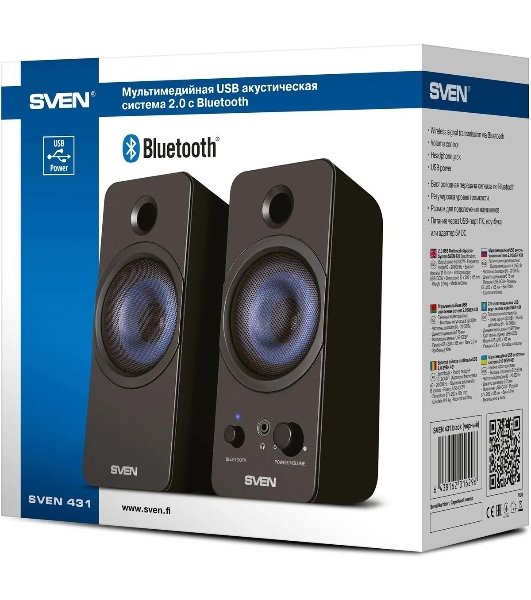 Акустическая система SVEN АС 431, черный (6 Вт, питание USB, Bluetooth)