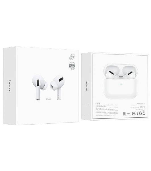Наушники HOCO EW05 Plus беспроводные оригинальной серии с док станцией TWS, ANC, BT 5.1 белый