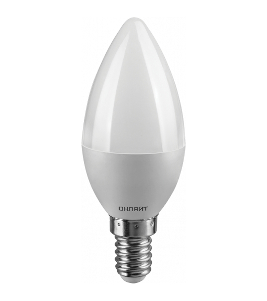 Лампа светодиодная ОНЛАЙТ 61128 OLL-C37-8-230-6.5K-E14-FR