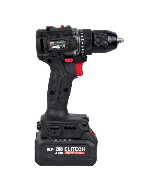 Дрель-шуруповерт Elitech CD 20SL2, 20 В, 2 Ач, 60 Нм, бесщеточный