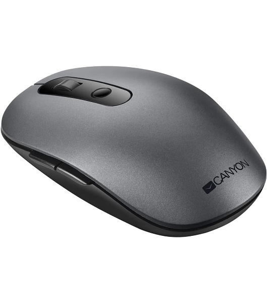 Мышь беспроводная Canyon MW-9 серый, 1600 dpi, радиоканал, Bluetooth, USB, кнопки - 6