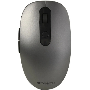 Мышь беспроводная Canyon MW-9 серый, 1600 dpi, радиоканал, Bluetooth, USB, кнопки - 6