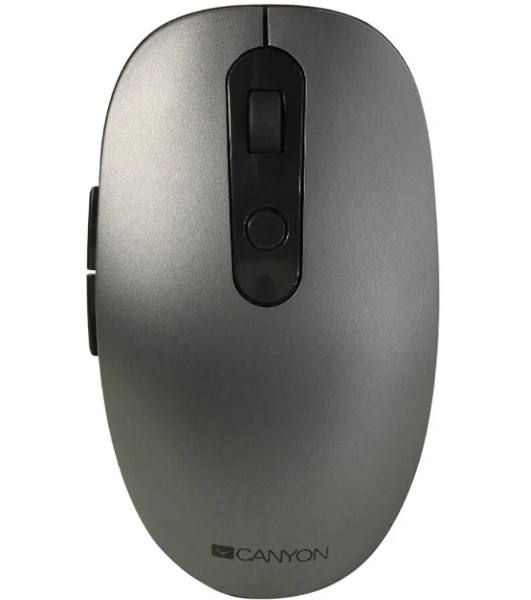 Мышь беспроводная Canyon MW-9 серый, 1600 dpi, радиоканал, Bluetooth, USB, кнопки - 6