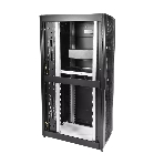 Шкаф серверный ПРОФ напольный 48U (600x1200) дверь перфор., задние двойные, фото2