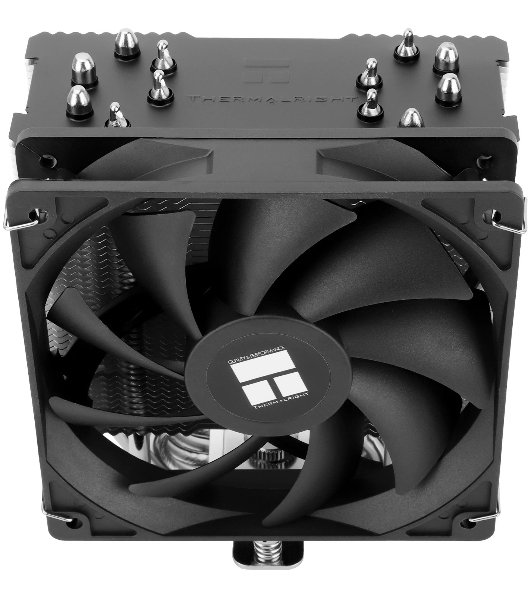 Кулер для процессора Thermalright Burst Assassin 120 SE черный/серебристый (4-pin PWM, 148мм, Al/Cu, 6x6мм, 1x120мм, 66.17CFM, 25.6dBA, 1550RPM, S: 1851/1700/1200/115X, AM5/AM4)