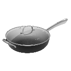 Глубокая сковорода Maunfeld HOWARD MDP30LCL15 из облегченного чугуна со стеклянной крышкой, 30 см, фото 1