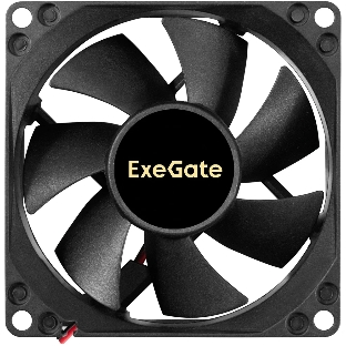 Вентилятор корпусной ExeGate ExtraSilent ES08025S2P, 80 мм, 1900 об/мин, 20 дБ, 2-pin, без подсветки