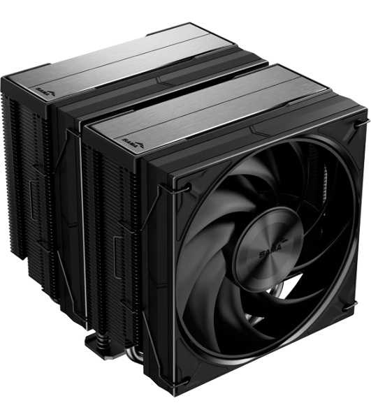 Кулер для процессора SAMA A60B черный, 2x120 мм, алюминий/медь, 800-2200 об/мин, 29 дБ, 4 pin PWM, 265 Вт, высота 156.5 мм