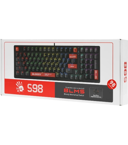 Клавиатура проводная A4Tech Bloody S98 (S98 RED) USB черный/красный