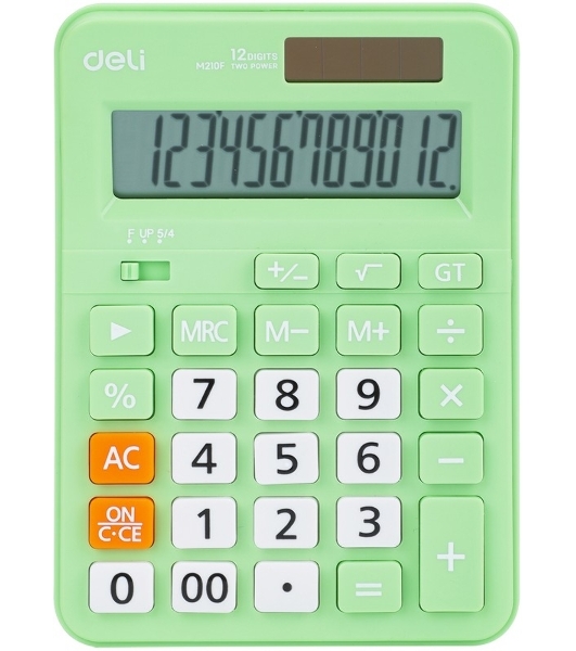 Калькулятор настольный Deli EM210FGREEN зеленый 12-разр.