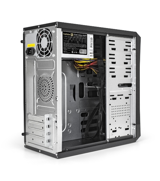 Компьютерный корпус ExeGate EX284021RUS Minitower BA-201 Black, mATX, (AA500, 80мм), 2*USB, Audio