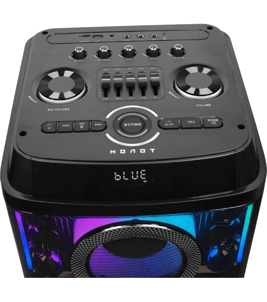 Колонка портативная Ural 203 черный 2000W 1.1 BT/3.5Jack/USB-C 15м 9000mAh