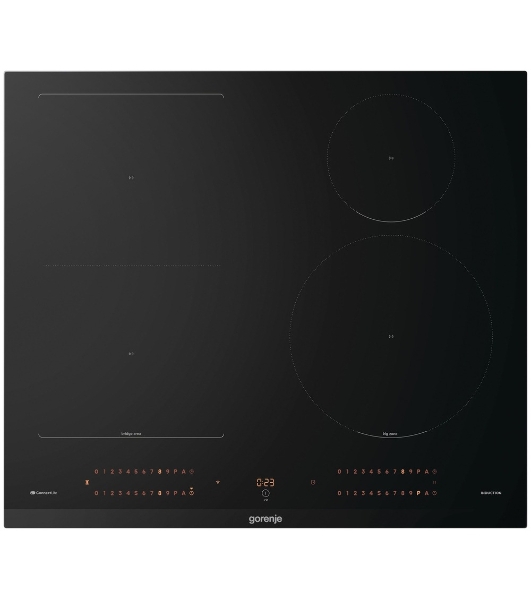 Варочная панель Gorenje, 60 см, индукция, 4 зоны нагрева, слайдерное управление, таймер, функция Bridge, функция PowerBoost, автопрограммы, автоопределение посуды, StableHeat, защита от детей, черный