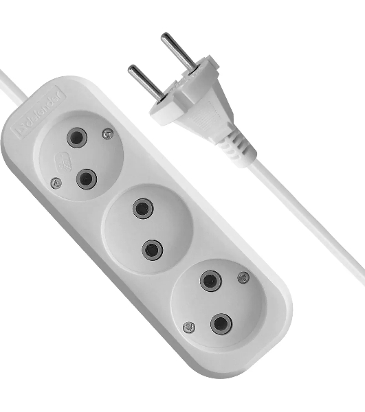 Удлинитель Defender (99276) B230 - 3 роз х 2 м, белый