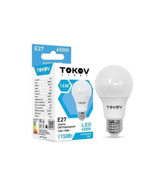 Лампа светодиодная TOKOV ELECTRIC 16Вт А60 6500К Е27 176-264В