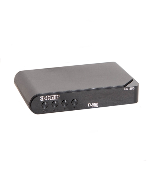 Ресивер эфирный цифровой DVB-T2 HD HD-555 пластик, дисплей, Эфир