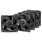 Комплект вентиляторов для корпуса Arctic S8038-7K (4 Pack) черный, 80 мм, 7000 об/мин, 4 pin, фото 1