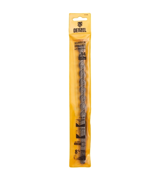 Бур по бетону Denzel двойная спираль, Cobalt W-tip, 14x260 мм, SDS PLUS
