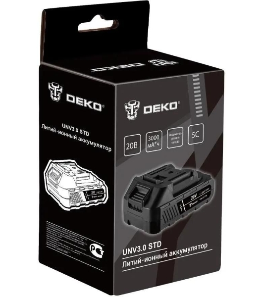 Батарея аккумуляторная Deko UNV3.0 STD 20В, 3.0Ач, 063-4493