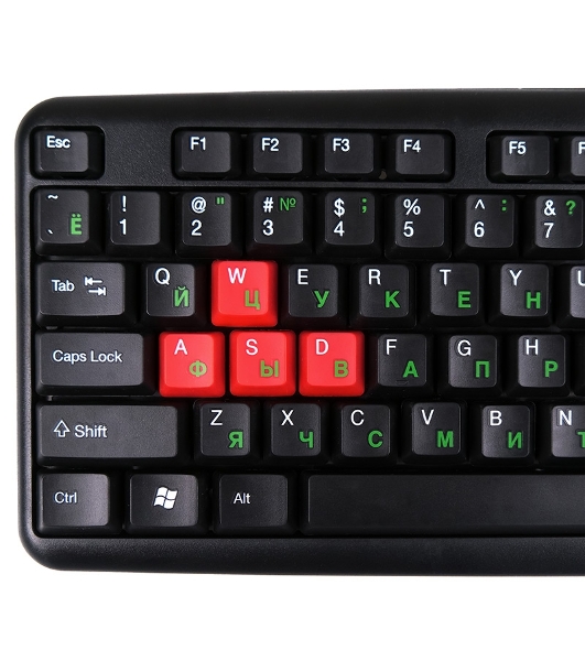 Клавиатура проводная NAKATOMI KN-02U USB черный-красный