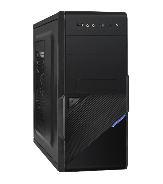 Компьютерный корпус ExeGate EX284021RUS Minitower BA-201 Black, mATX, (AA500, 80мм), 2*USB, Audio