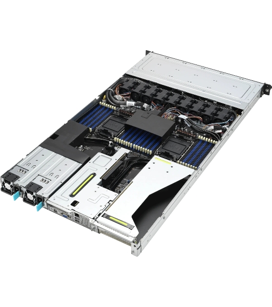 Серверная платформа ASUS RS700-E11-RS12U, 1U, 2x Socket-E LGA4677, 32x DDR5 4800*/5600*, 12x2.5'' NVMe/SATA*/SAS* hsb (*-RAID/HBA need), 2x M.2 PCIe 2260/2280, up to 3x PCIe Gen5 + 1 x int RAID slot, 2 x 10G(Intel X710-AT2) RJ45 LAN, 1+1 1600W