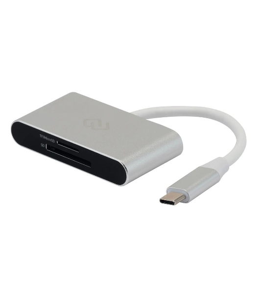 Кард-ридер Digma CR-С2501-S/серебристый/SD/TF/micro-SD/USB Type-C/алюминий