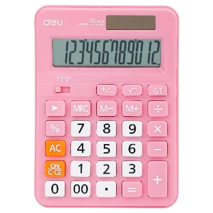 Калькулятор настольный Deli EM210FPINK розовый 12-разр.