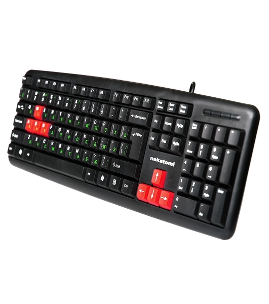 Клавиатура проводная NAKATOMI KN-02U USB черный-красный