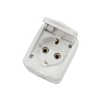 Розетка одноместная Kranz Mini OG открытой установки с заземлением, IP54 белая, фото 1