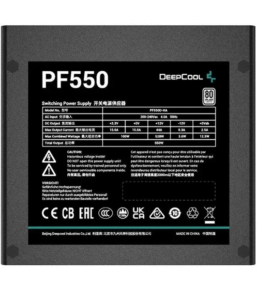 Блок питания Deepcool/Gamerstorm PF550 (R-PF550D-HA0B-WDEU)