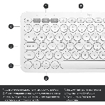 Клавиатура беспроводная Logitech K380, Bluetooth, белый, фото7
