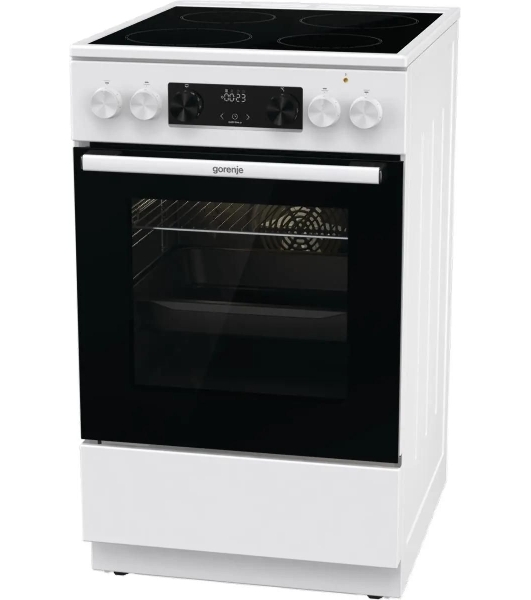 Плита электрическая Gorenje GEC5C61WG белый, конфорок 4 электрических, духовка 70 л, 50 см x 85 см x 59.4 см (без крышки)