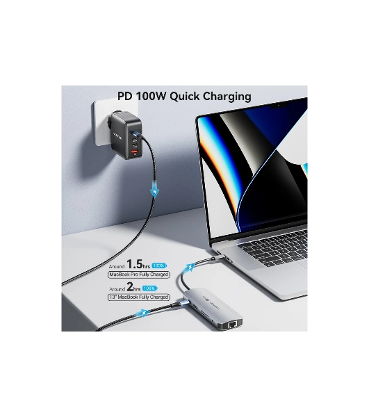 USB-концентратор Vention TQMHB, USB Type-C, USB/HDMI/RJ-45/SD, USB Type-C