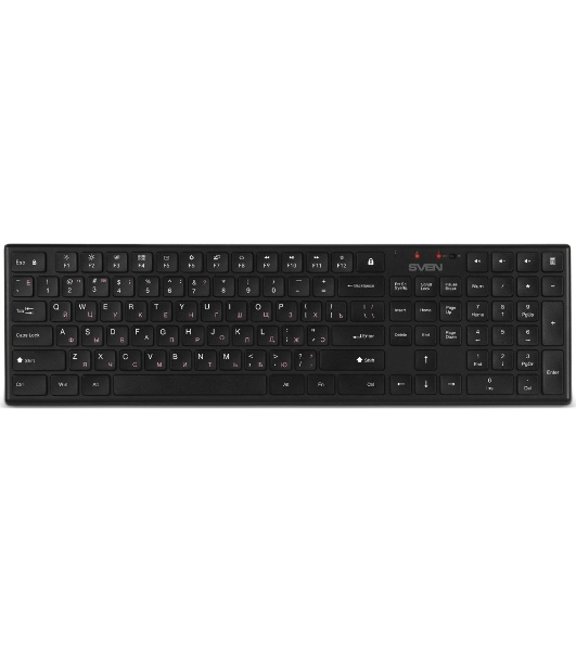Комплект беспроводной SVEN ножничная клавиатура + мышь KB-C2550W черный (109 кл.,12Fn, 1000DPI, 2+1 кл.)