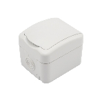 Розетка одноместная Kranz Mini OG открытой установки с заземлением, IP54 белая, фото4