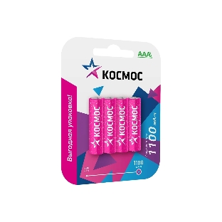 Аккумулятор Космос AAA/R03 Ni-MH 1100 мАч (блист.4шт)