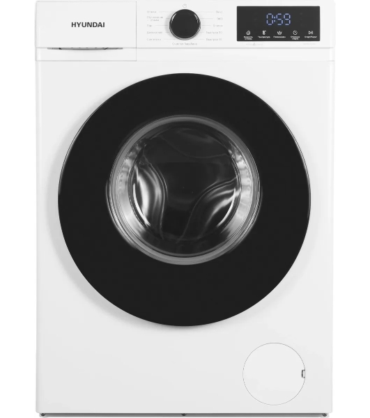 Стиральная машина Hyundai WME8212 белая, загрузка фронтальная 8 кг, 1200 об/мин, класс A+++