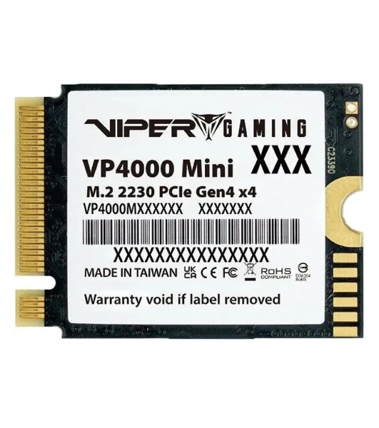 Накопитель SSD Patriot VP4000 Mini, 1Tb, PCIe 4.0 x4, M.2 2230, NVMe, R/W 5000/3500, с радиатором