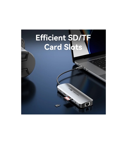 USB-концентратор Vention TQMHB, USB Type-C, USB/HDMI/RJ-45/SD, USB Type-C