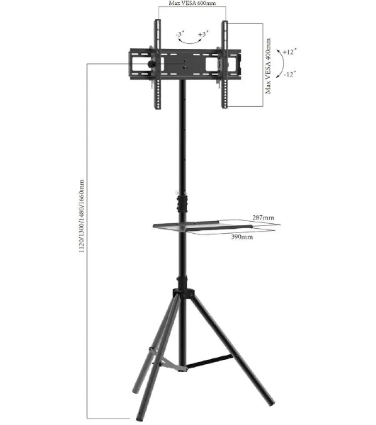 Подставка для телевизора Arm Media TR-STAND-2 черный, 32'-70' макс. 40 кг, напольный, фиксированный