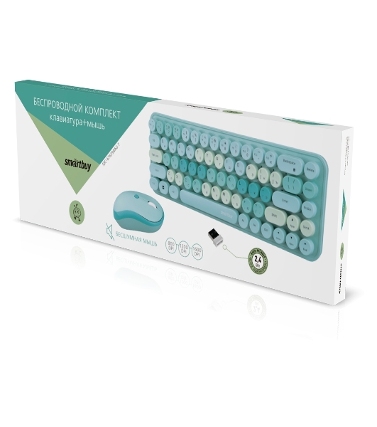 Комплект клавиатуры + мышь Smartbuy (SBC-676390AG-T) 676390 бирюзовый