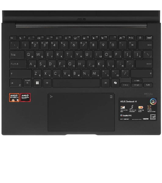 Ноутбук ASUS Zenbook 14 UM3406GA-QD049/14'/OLED/AMD Ryzen 5 430/16Gb/512Gb SSD/AMD Radeon 840M/NoOS/черный/1.2kg