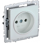 Розетка 1-местная IEK BRITE РС10-1-0-БрЖ без заземления, без защитных шторок, 10А, жемчуг, фото 1