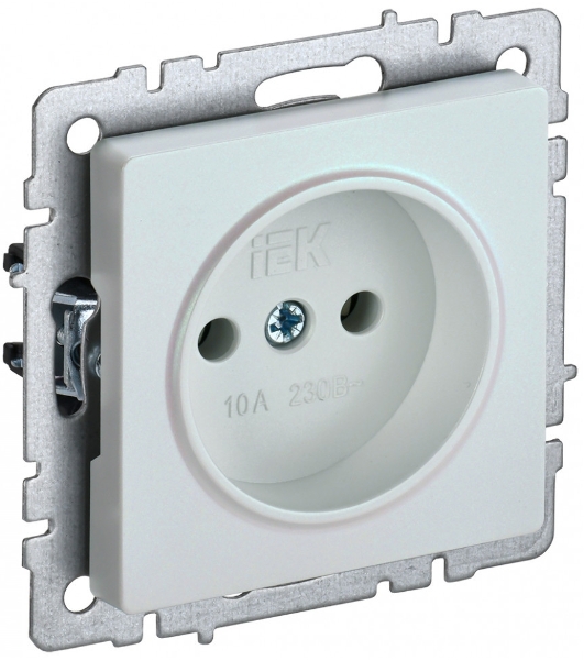 Розетка 1-местная IEK BRITE РС10-1-0-БрЖ без заземления, без защитных шторок, 10А, жемчуг