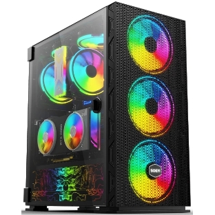 Компьютерный корпус SOEYI 'AX8-B20 SOEYI ATX case with черный coating front panel with flat bigger mesh, without'