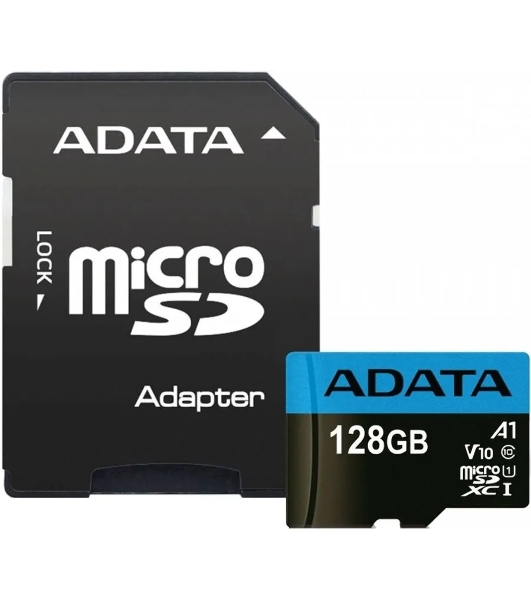 Флеш карта Micro SecureDigital 128Gb ADATA AUSDX128GUICL10A1-RA1 MicroSDXC Class 10 UHS-I, SD adapter