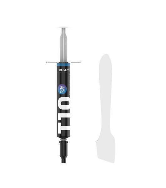 Термопаста ALSEYE T10 Thermal conductivity: 13.9W/m-k Color: Gray Conductivity: non-conductive specific gravity: 2.7g/cm³@25℃ Capacity: 1.2мл Weight: 2G