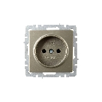 Розетка 1-местная IEK BRITE РС10-1-0-БрШ (BR-R10-10-K37) 10А, без заземления, без защитных шторок, шампань, фото2